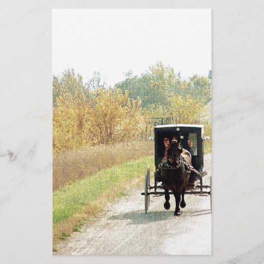 Autumn Amish Horse and Buggy (Front)