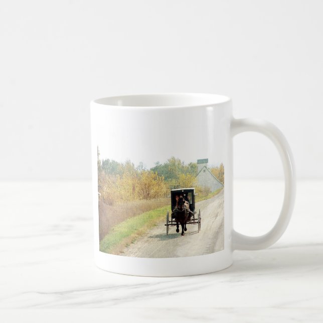 Autumn Amish Horse and Buggy Coffee Mug (Right)