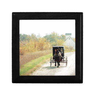 Autumn Amish Horse and Buggy Jewelry Box