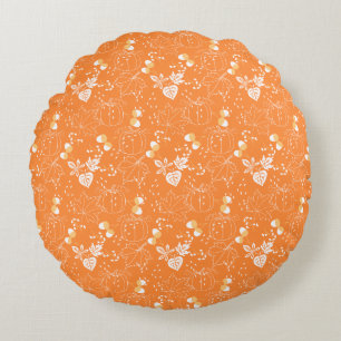autumn and leaf patterns round pillow