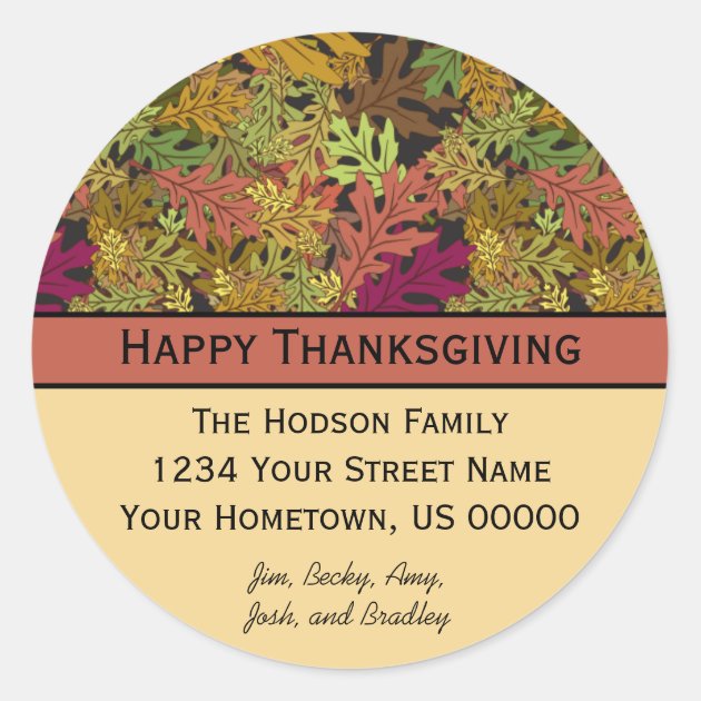 Autumn And Thanksgiving Address Sticker