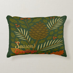 Autumn and Winter Holidays Season's Greetings Accent Pillow