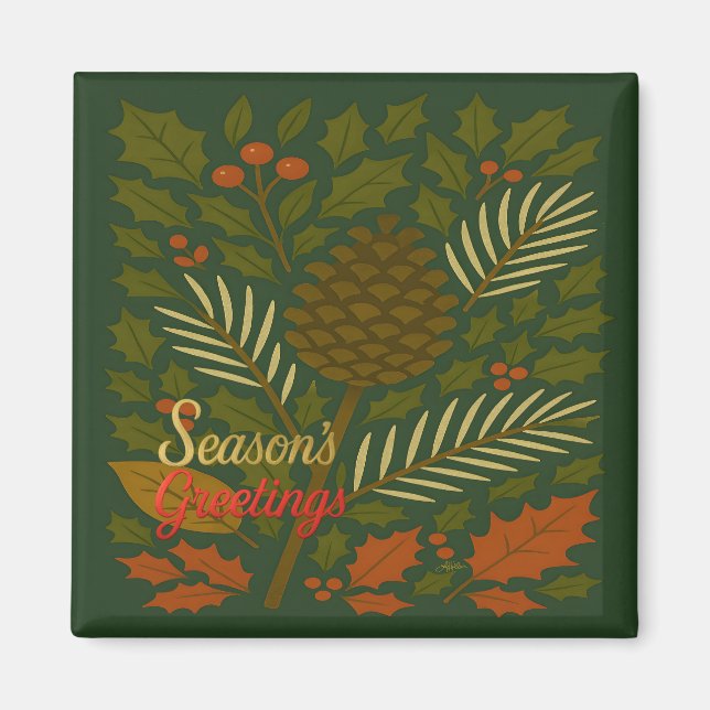 Autumn and Winter Holidays Season's Greetings Magnet (Front)