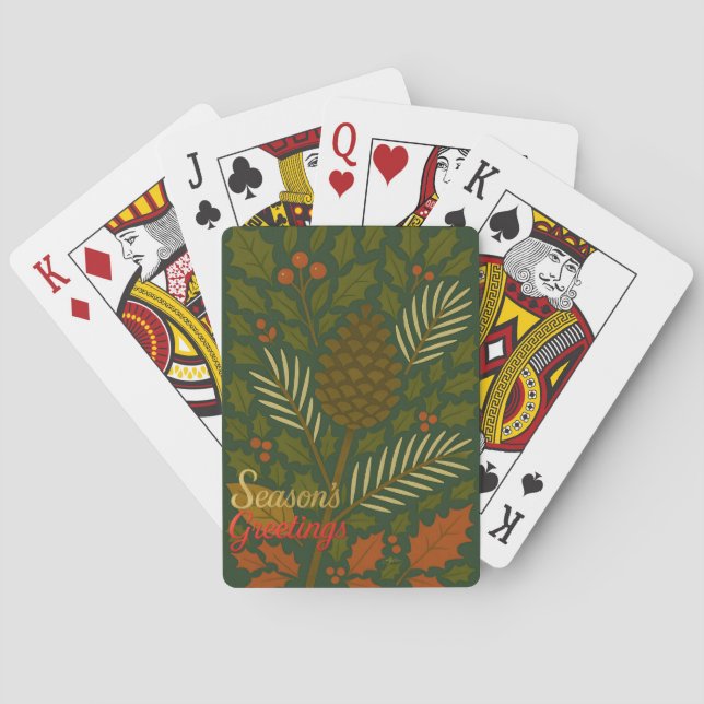Autumn and Winter Holidays Season's Greetings Poker Cards (Back)