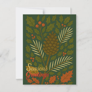 Autumn and Winter Holidays Season's Greetings Postcard