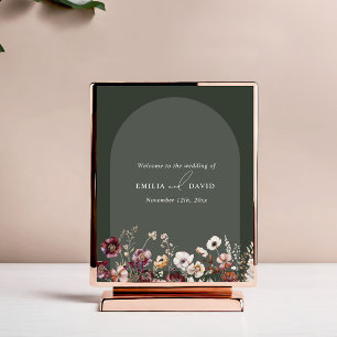 Autumn Anemone Arch Wedding Welcome Poster