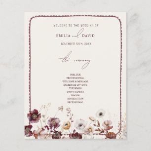 Autumn Anemone Hand Drawn Scalloped Wedding