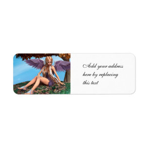 Autumn Angel Woodland Fantasy Art Label