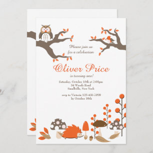 Autumn Animals Invitation