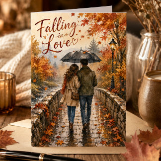 Autumn Anniversary Romantic Happy Anniversary Card