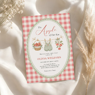 Autumn Apple Baby Clothesline Baby Shower Invitation