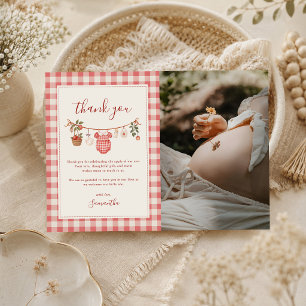 Autumn Apple Baby Clothesline Baby Shower Photo Thank You Card