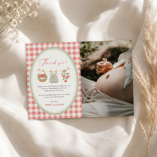 Autumn Apple Baby Clothesline Baby Shower Photo Thank You Card