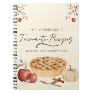 Autumn Apple Pie Personalized Family Recipe Notebook