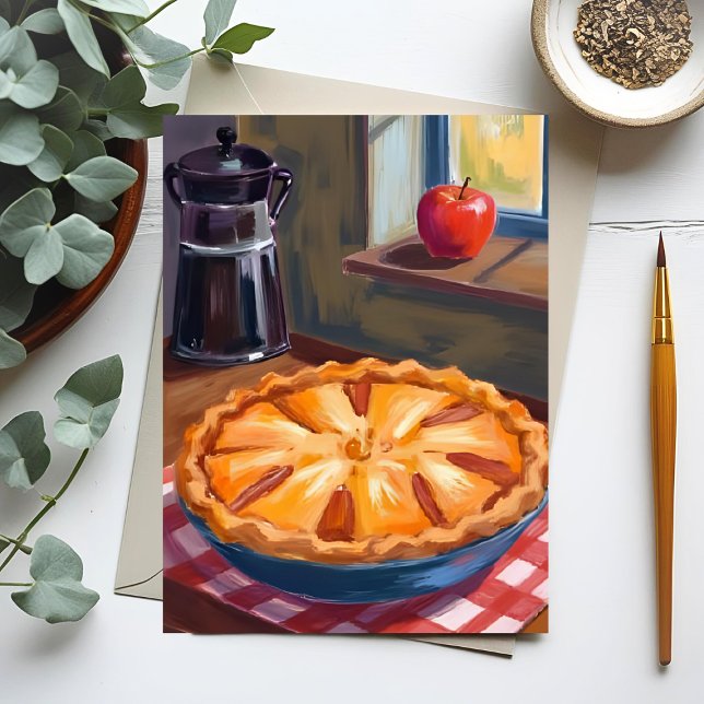 Autumn Apple Pie Watercolor Holiday Postcard (Creator Uploaded)