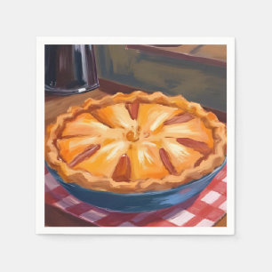 Autumn Apple Pie Watercolor Painting Napkins