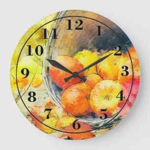 Autumn Apples Large Clock