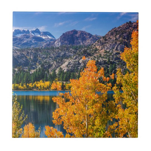 Autumn around June Lake California Ceramic Tile