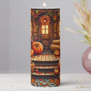 Autumn Art Pillar Candle