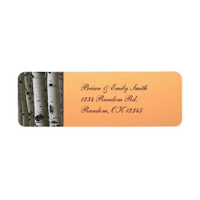 Autumn aspen tree rustic return address labels (Front)