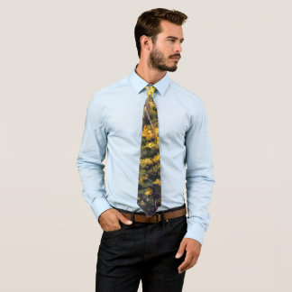 Autumn Aspens in Purple Green Gold Neck Tie