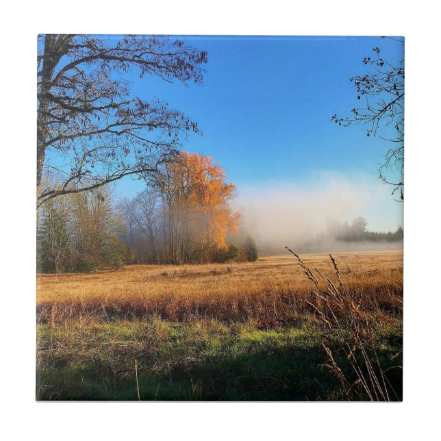 Autumn at Champoeg State Park, Oregon Poster Ceramic Tile (Front)