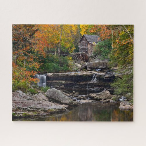 Autumn at Glade Creek Grist Mill in West Virginia Jigsaw Puzzle