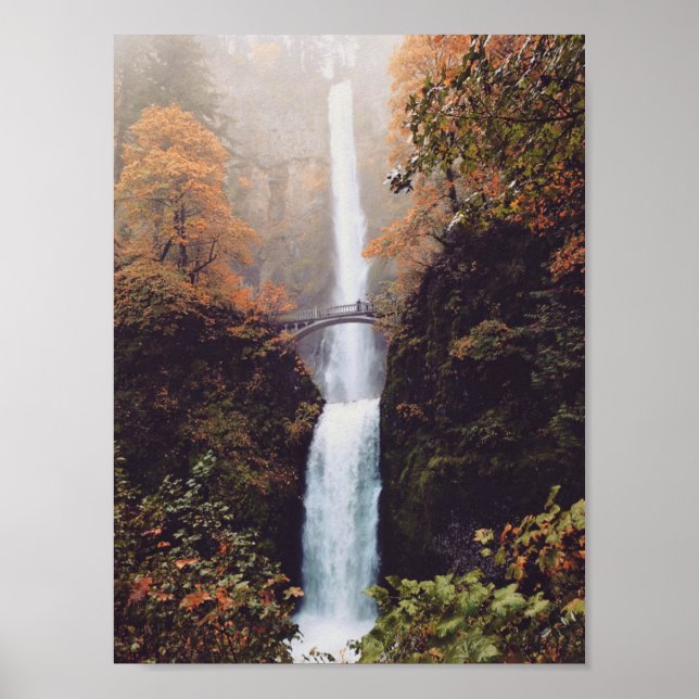 Autumn at Multnomah Falls, Oregon Poster (Front)