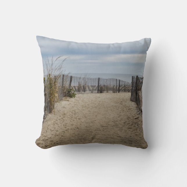AUTUMN AT THE BEACH THROW PILLOW (Front)