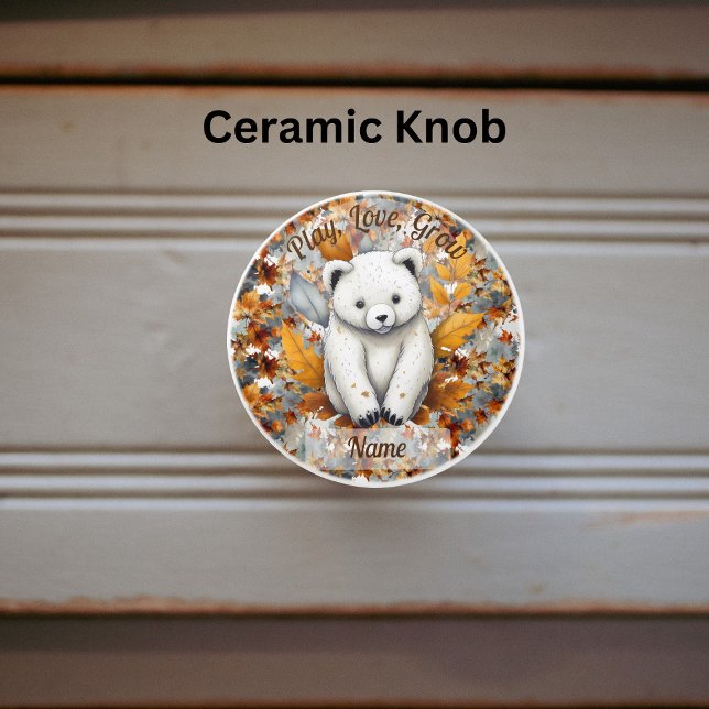 Autumn Baby Bear Ceramic Knob (Creator Uploaded)