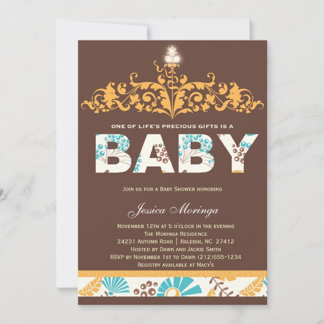 Autumn Baby Fall Couture Baby Shower Invitation (Front)