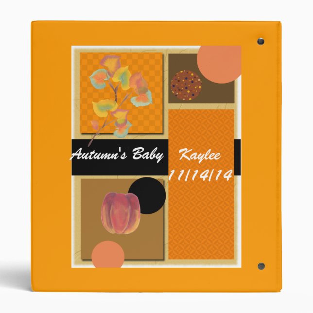 Autumn Baby Photo Album 3 Ring Binder (Back)