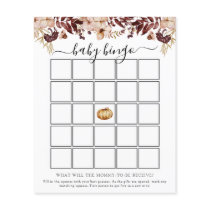 Autumn Baby Shower Bingo Game Card