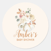 Autumn Baby Shower  Classic Round Sticker