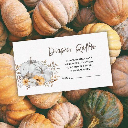 Autumn Baby Shower Diaper Raffle Insert Card