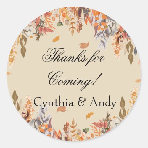 Autumn Baby Shower Favor Stickers