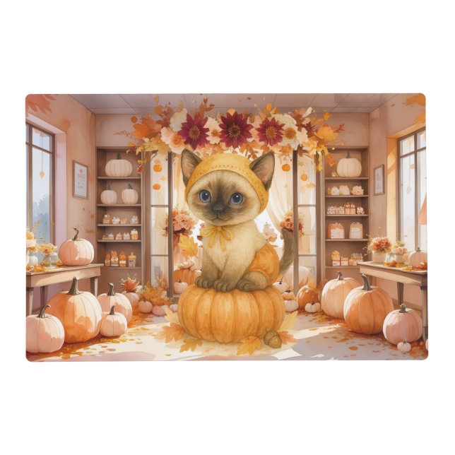 Autumn Baby Shower for Cat Lovers  Placemat (Front)