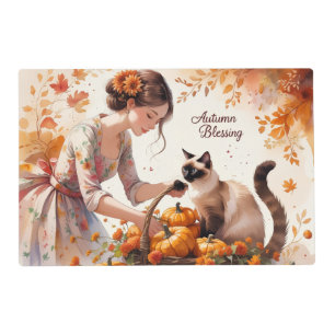 Autumn Baby Shower for Cat Lovers  Placemat