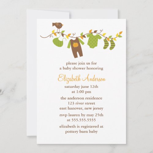 Autumn Baby Shower Personalized Invitation
