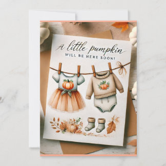 "Autumn Baby Shower Invitation with Watercolor