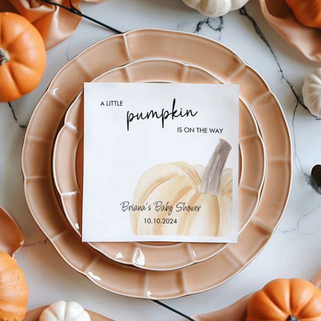 Autumn Baby Shower Little Pumpkin Shower Napkins (Creator Uploaded)