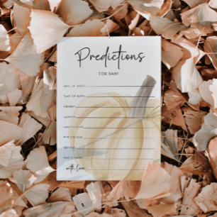 Autumn Baby Shower Predictions Game Card