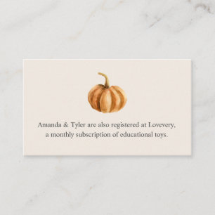 Autumn Baby Shower Registry Enclosure Card