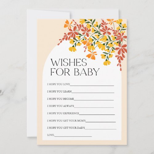 Autumn Baby Shower Wishes for Baby Advice Card