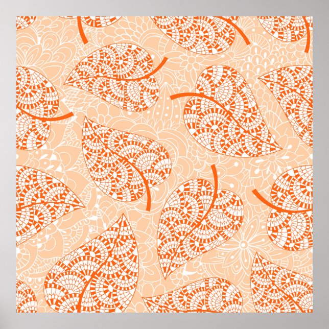 Autumn background. Leaf seamless patternbackground Poster (Front)