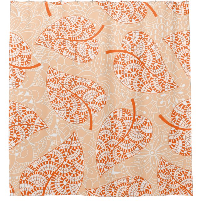 Autumn background. Leaf seamless patternbackground Shower Curtain (Front)