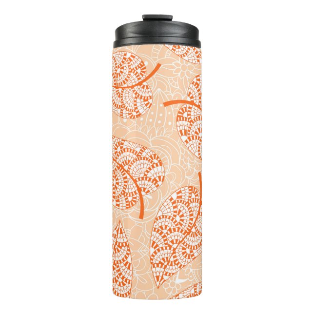 Autumn background. Leaf seamless patternbackground Thermal Tumbler (Front)