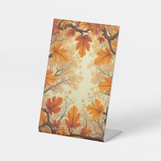 Autumn background pedestal display pedestal sign