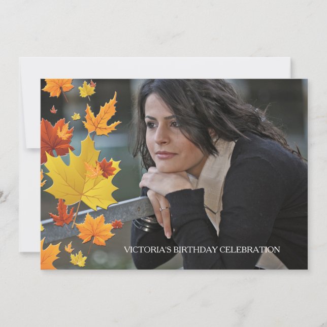 Autumn Background Photo Invitation (Front)