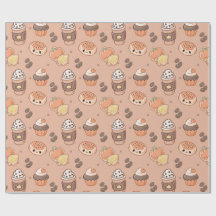 Autumn Baked Goods & Coffee Kawaii Pattern